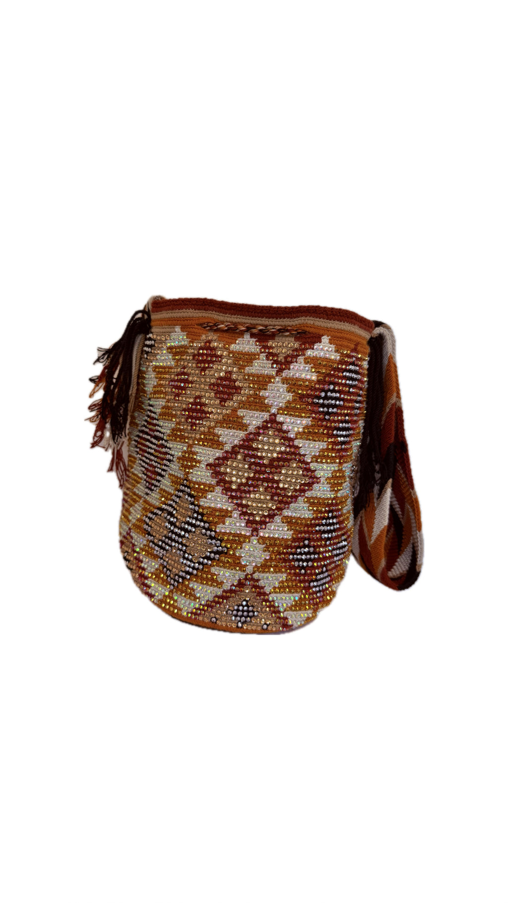 Wayuu Backpack Bag – Handwoven Boho Crossbody (Condor Nest &amp; Golden Peaks)