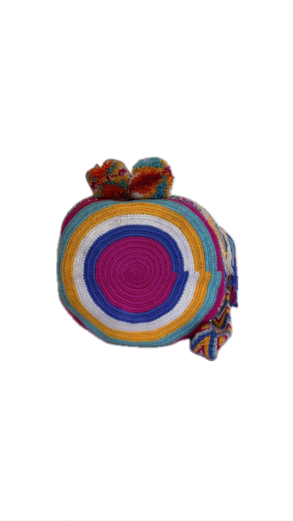 Wayuu Backpack Bag – Handwoven Boho Crossbody (Tropical Sunset &amp; Caribbean Gold)