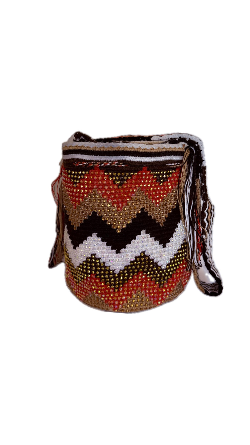 Wayuu Mochila Bag – Handwoven Boho Crossbody (Amber Sands & Ruby Trails)