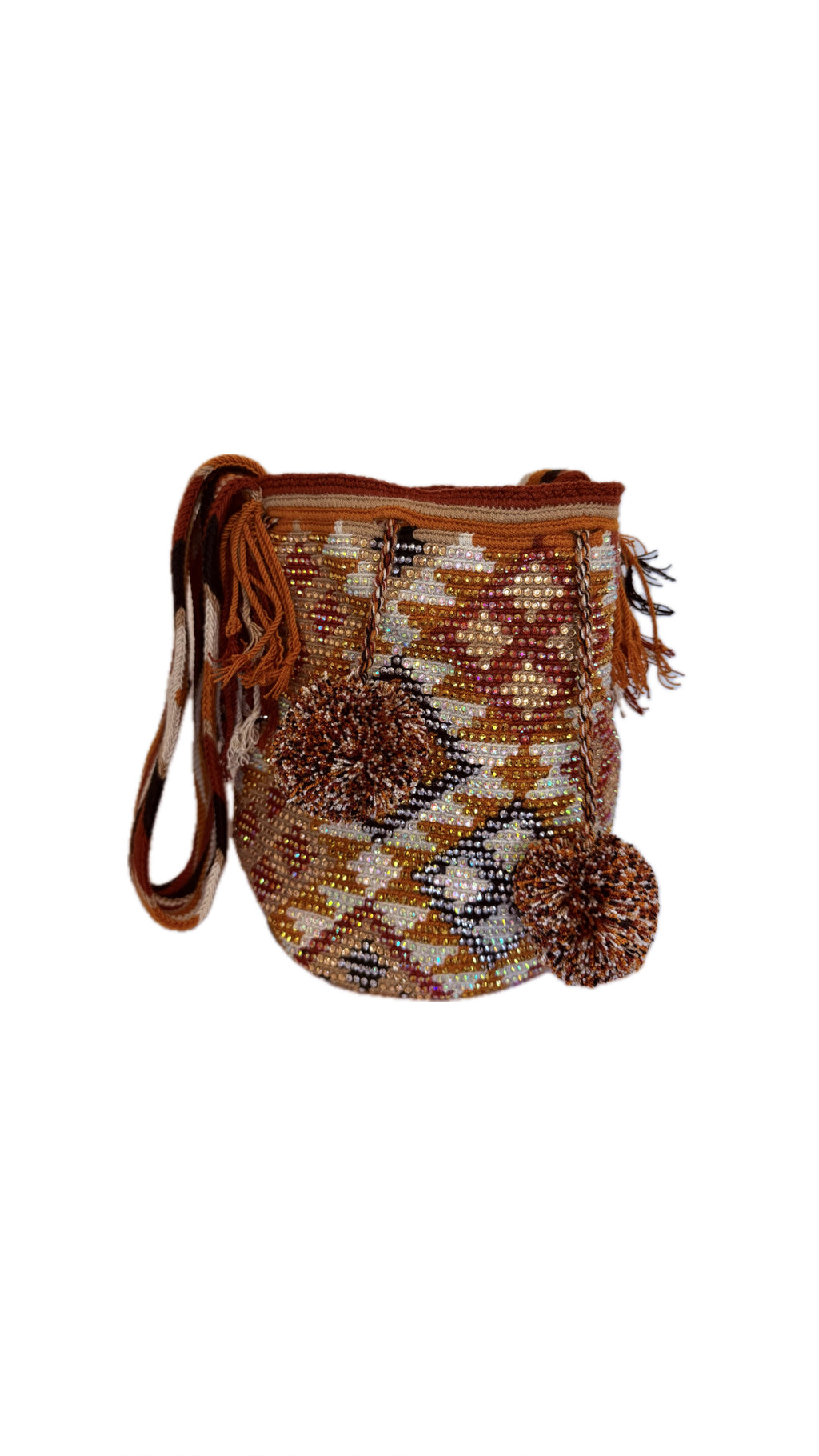 Wayuu Backpack Bag – Handwoven Boho Crossbody (Condor Nest &amp; Golden Peaks)