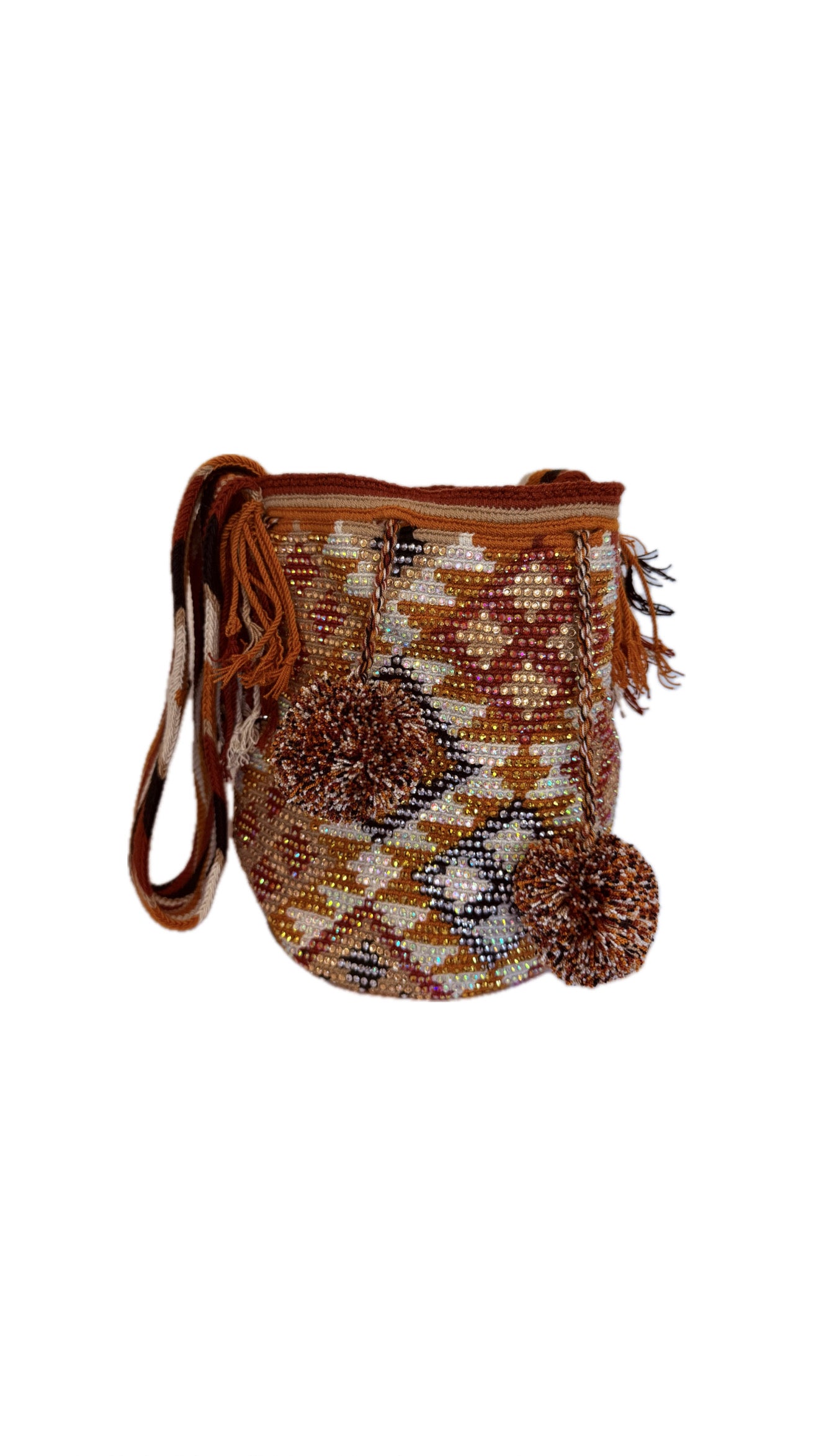 Wayuu Backpack Bag – Handwoven Boho Crossbody (Condor Nest &amp; Golden Peaks)
