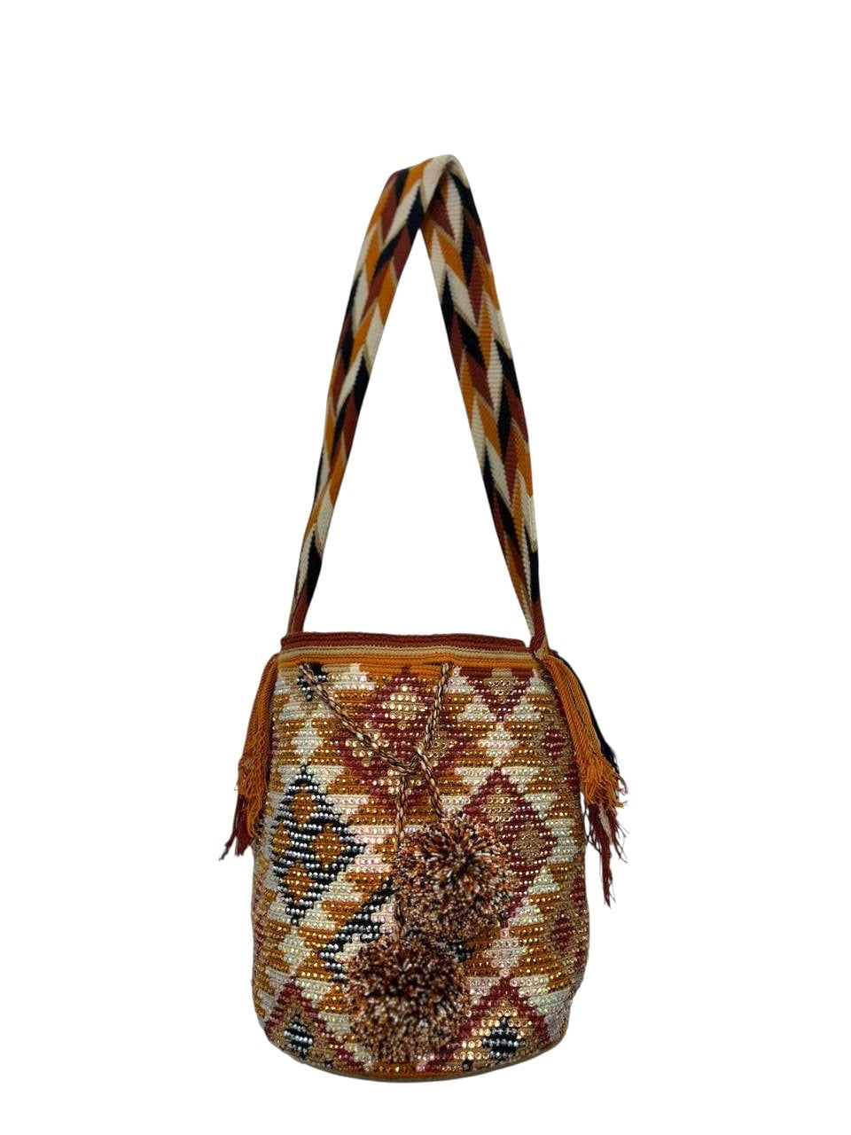 Wayuu Mochila Bag – Handwoven Boho Crossbody (Condor Nest & Golden Peaks)