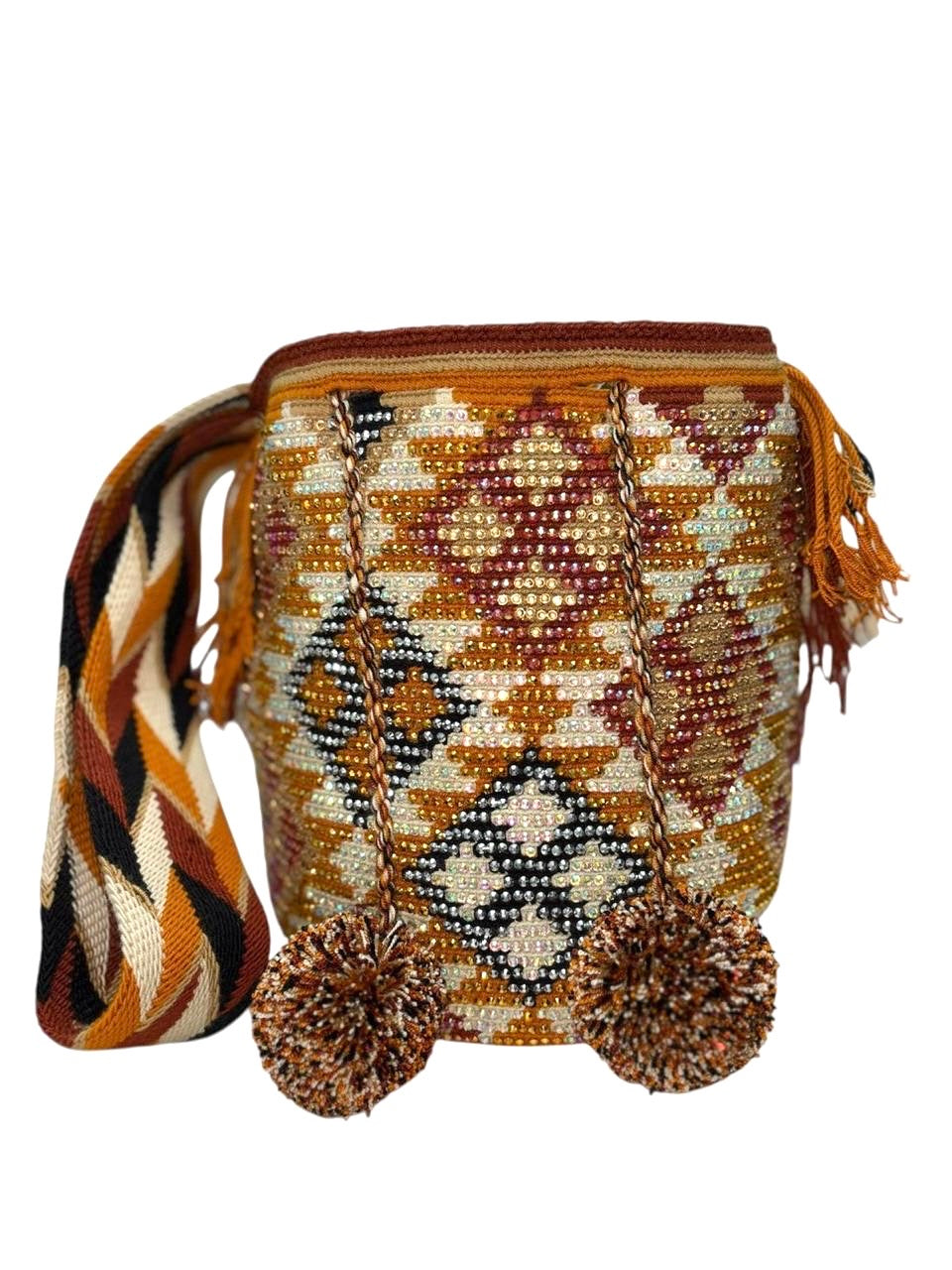 Wayuu Mochila Bag – Handwoven Boho Crossbody (Condor Nest & Golden Peaks)