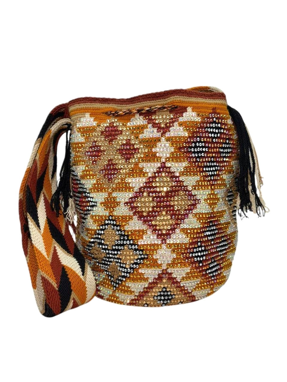 Wayuu Mochila Bag – Handwoven Boho Crossbody (Condor Nest & Golden Peaks)