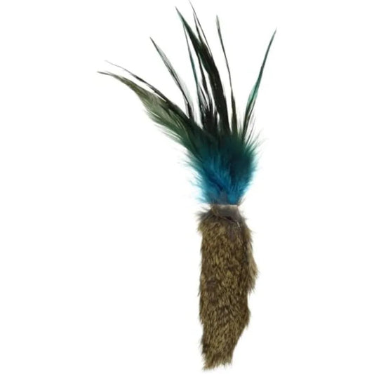 GoCat Da Fur Thing Cat Toy, Rabbit Fur and Feather Toy Stuffed with Catnip - Aurora